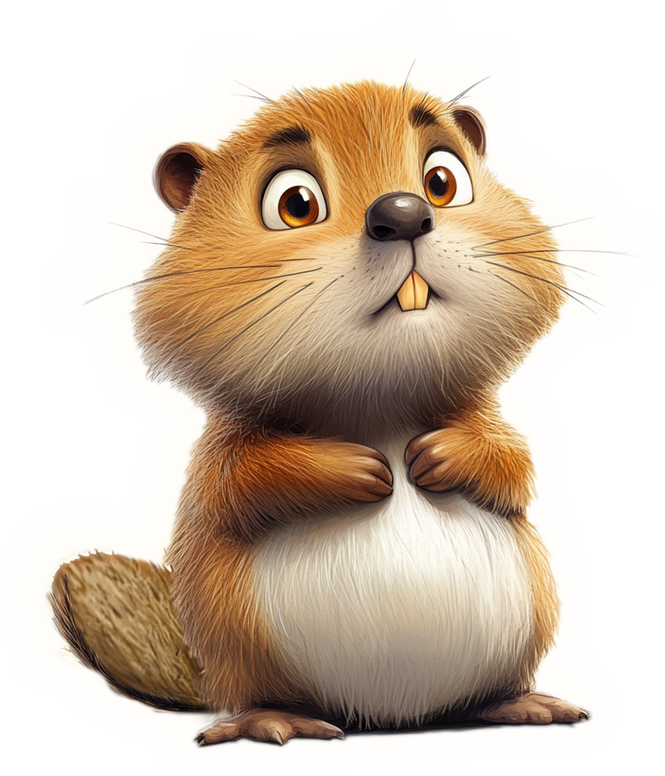 Worried beaver empathizing with meeting problems