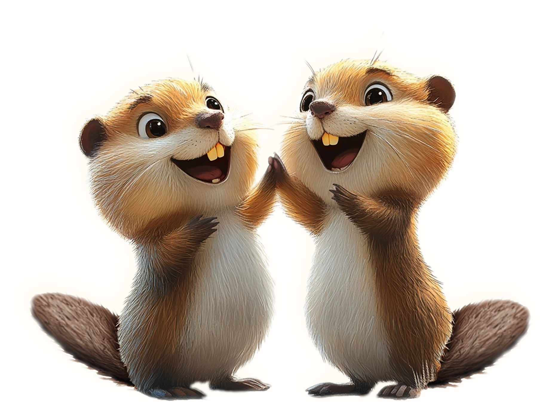 Beavers celebrating collaboration success